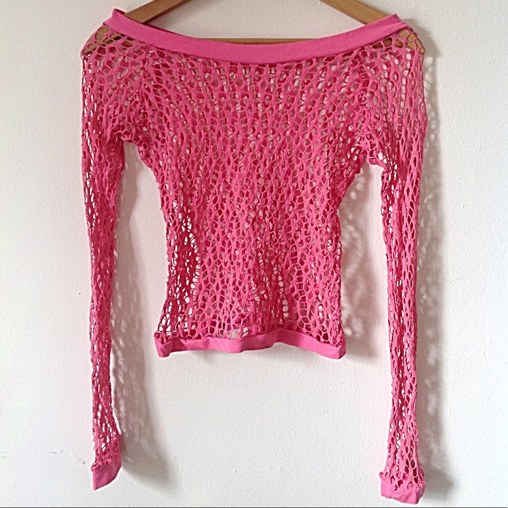 💦 Pink Fishnet Top 💦 - Picture 3 of 3